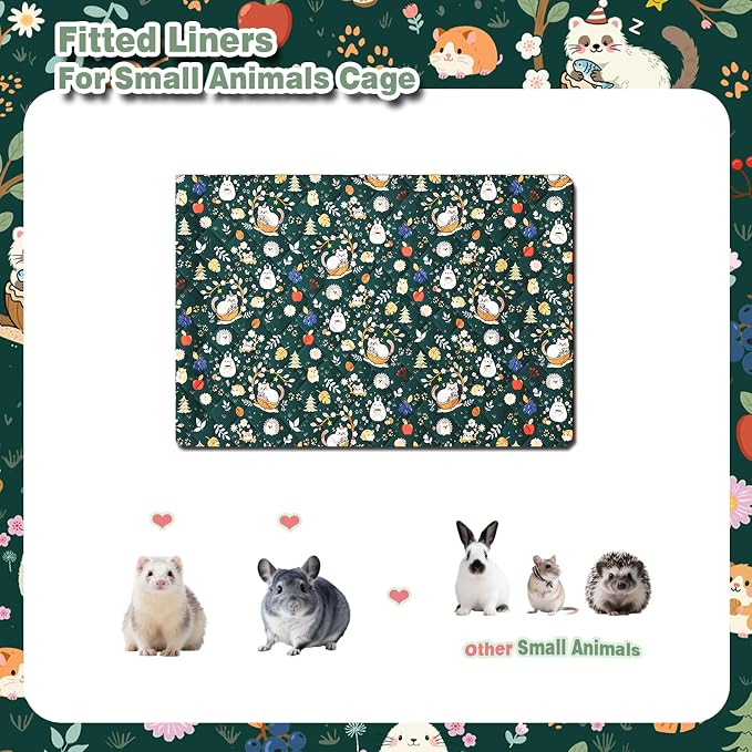 Ferret Cage Liner for Ferret Nation & Critter Nation Cage | Washable Bedding, Leakproof Cage Accessories for Ferrets, Chinchillas, Rats & Other Small Animals(Bottom Pan Liner)