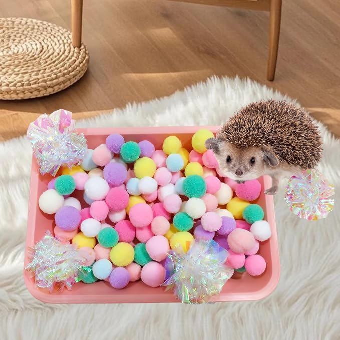 Hedgehog Dig Box Tray Enrichment Hedgehogs Cage Accessories | Funny Balls, For Small Animal Hedgehogs Hamsters Ferrets Guinea Pigs