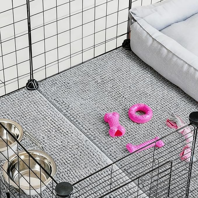 5 Pcs Guinea Pig Cage Liner 16 x 24 Inch Dark Gray Guinea Pig Bedding Washable Training Mat Reusable Small Animal Sleeping Pee Pads for Bunny Hamster