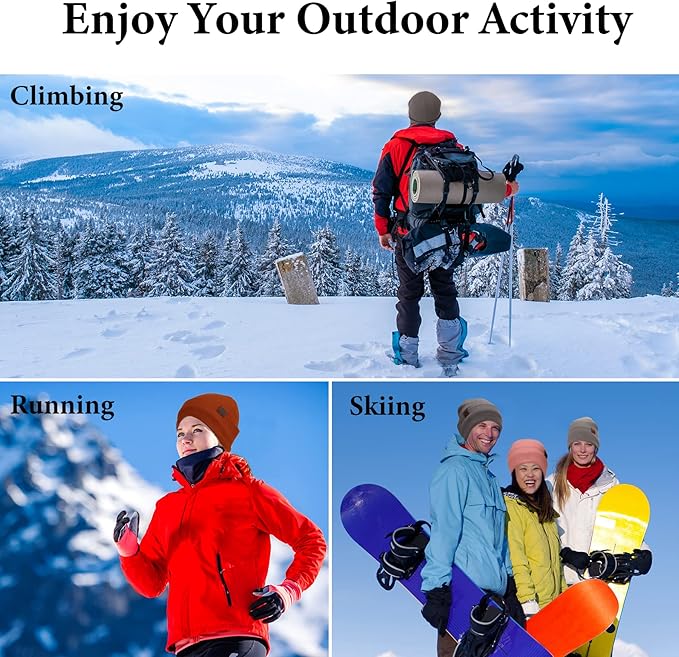 mysuntown Winter Beanie Hat Scarf and Touch Screen Gloves 3-Piece Set, 2025 Cold Weather Knit Fleece Lined Warm Unisex Sets