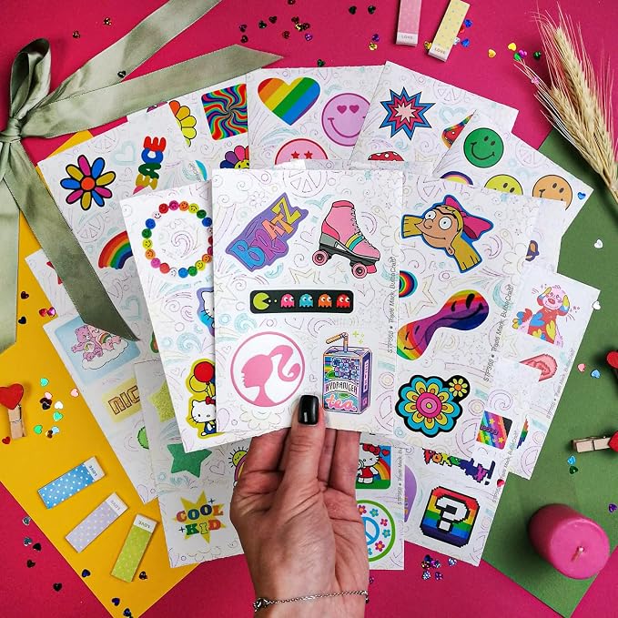 BulbaCraft BulbaCraft 100Pcs Indie Stickers Aesthetic, Kidcore Stickers, 90s & 2000s Laptop Decals, Y2K Decals, Indie Stuff, Gifts for Women & Men