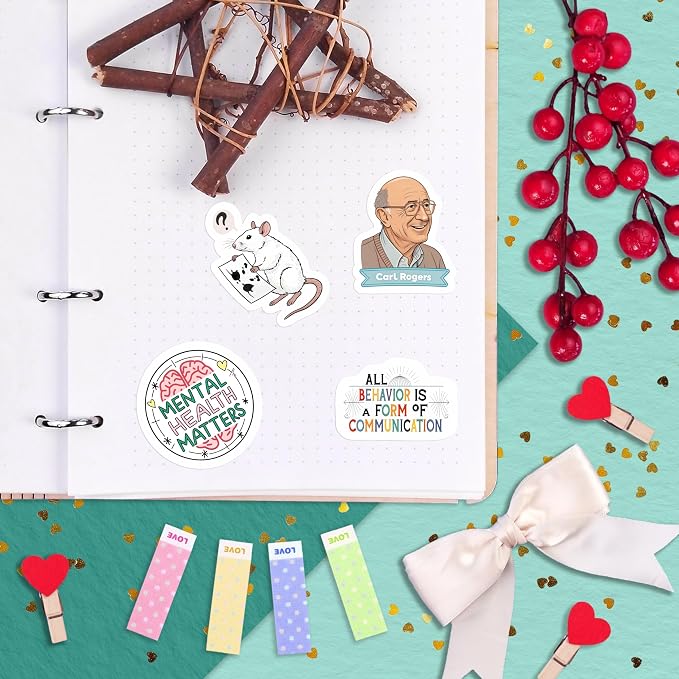 100Pcs Psychology Stickers for Laptop, for Water Botttle - Funny Psychologist Stickers for Therapist - Psychology Party Supplies - Gift for Women & Men