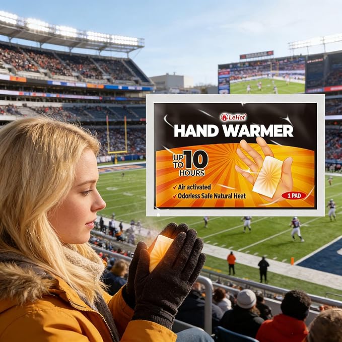 Hand Warmers - 40 Packs Hot Hands Disposable Heat Pad, Hot Hands Hand Warmers, Up to 10 Hours of Safe and Continuous Heat, Perfect for Camping, Outdoor Skiing, Fishing Ideal for Outdoors and Travel.