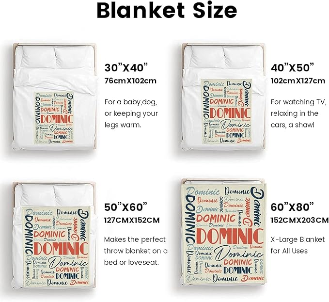 Dr.TOUGH Personalized Name Blanket Personalized Blanket for Adult Kids Flannel Customized Personalized Blankets and Throws