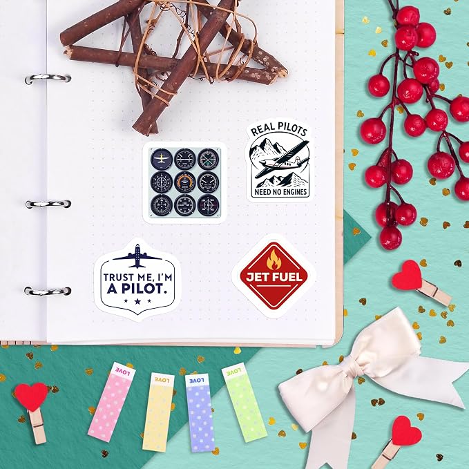 100Pcs Aviation Stickers and Decals Waterproof - Pilot Stickers for Laptop, Airplane Decals - Aviation Gifts for Pilots - Gift for Women & Men
