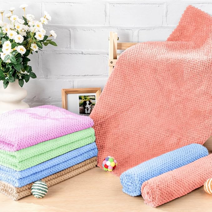 VitalCozy 10 Pcs Guinea Pig Cage Liners Washable Rat Bedding for Guinea Pigs Controlling Absorbent Waterproof Pee Pads Blanket for Rabbits Hamster Small Animal Chinchilla(Grid,18x24 Inch,Multicolor)