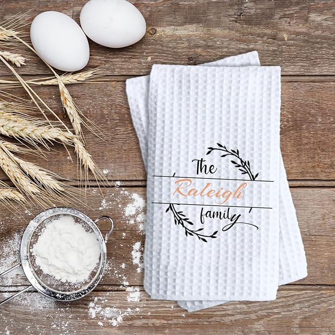 ubmpj Personalized Kitchen Towel Custom Waffle Weave Towel Gift for Housewarming Wedding Friend Birthday