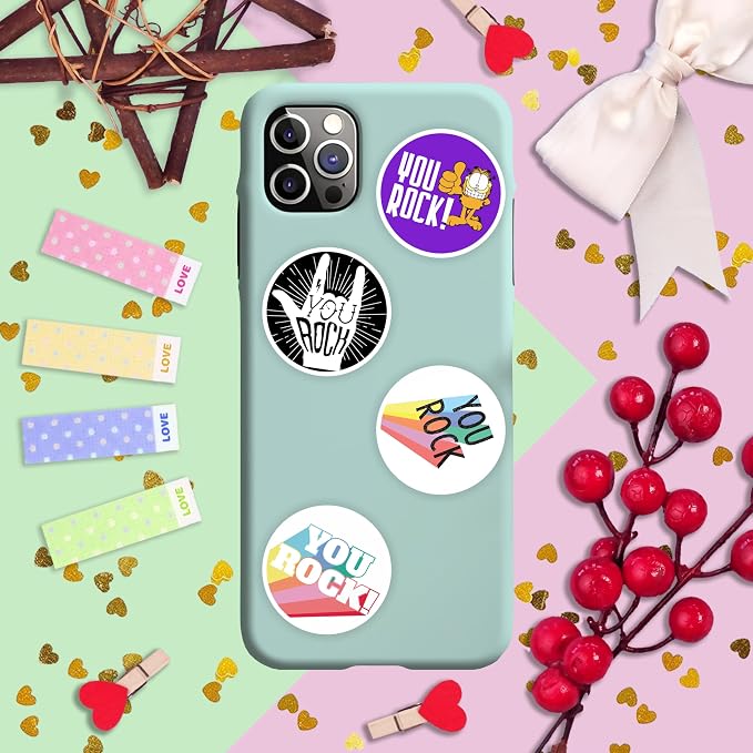 100Pcs You Rock Stickers - You Rock Party Supplies & Decorations, Great Job Waterproof Vinyl Decals, Motivational Stickers, Gifts for Women & Men
