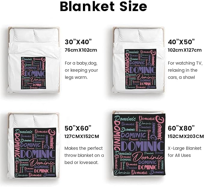 Dr.TOUGH Personalized Name Blanket Personalized Blanket for Adult Kids Flannel Customized Personalized Blankets and Throws