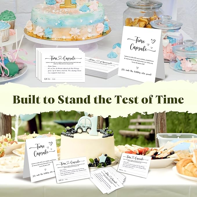 Baby Time Capsule Cards 1st Birthday Party Activities - First Birthday Party Games Ideas, Advice And Wishes Cards Keepsake Gifts Baby Shower Games For Girl Boys
