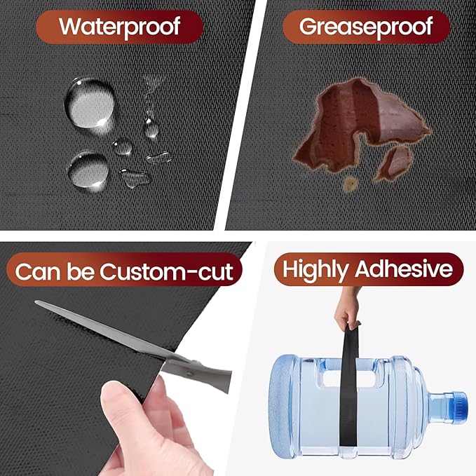 Heat Shield Automotive Aluminum Reflects 95% of Radiant Heat, 12" x 24" Stove Heat Shield to Protect Refrigerator, Heat Shield Wrap for Exhaust, Motorcycle, Wood Stove, Cabinet, Fireplace (Black)