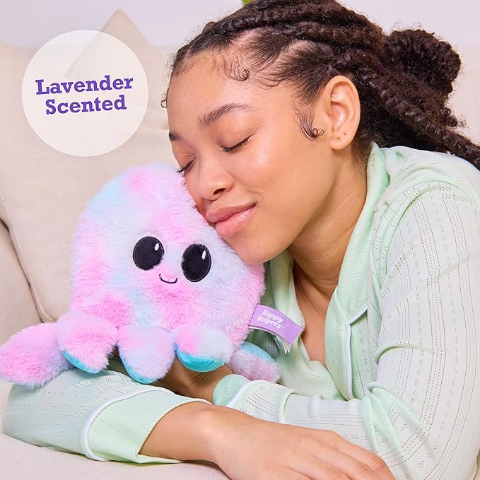 Happy Helpers Octopus by Relatable, Microwavable Heating Pad For Period Cramps, Cuddly Plushies, Great Gift Ideas for Loved Ones of All Ages, Includes 1 Lavender Scented Heating Pad Plushy