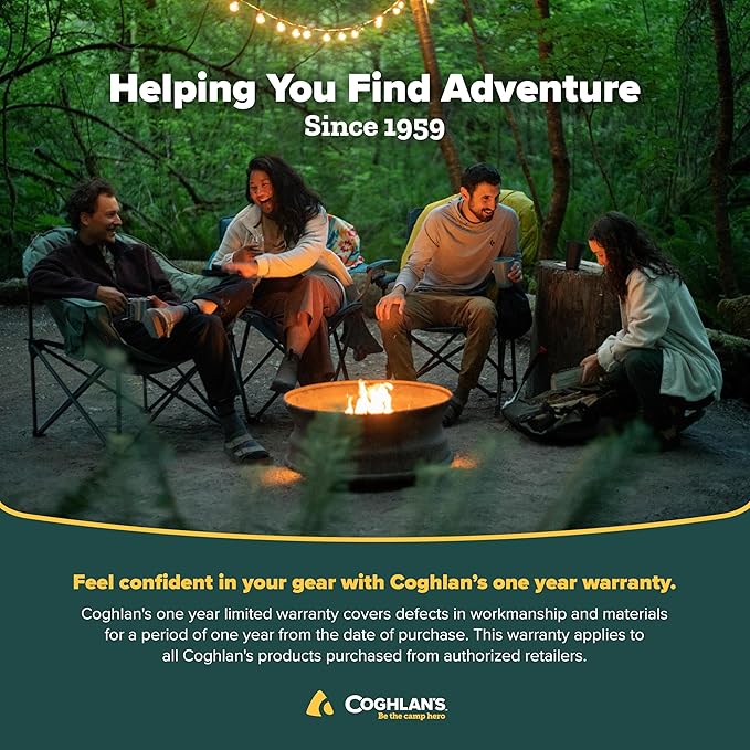 Coghlan’s Portable Folding Camp Stove – Compact, Lightweight Steel Cooking Stove for Camping, Backpacking, Hiking, or Emergency Use – Uses Canned Heat or Fuel Tablets, Black