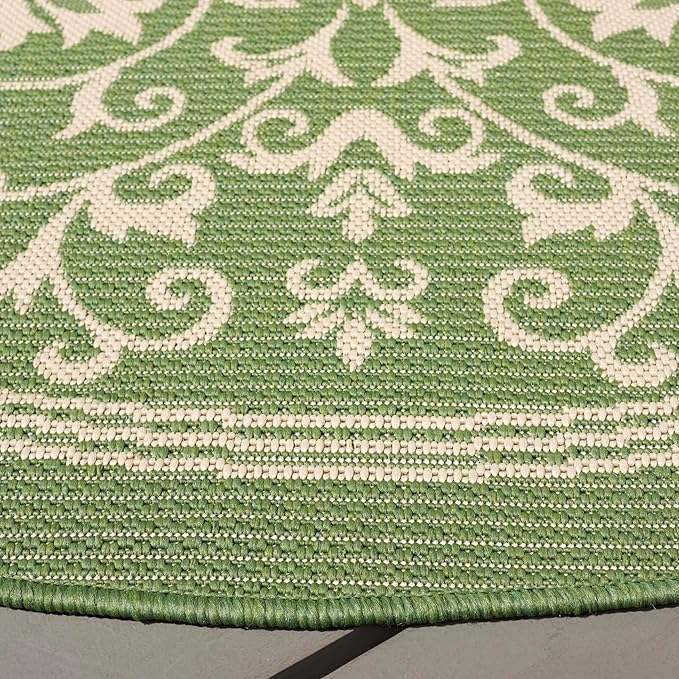 SAFAVIEH Washable Rug Outdoor Courtyard Collection - 2'3" x 6'7" Runner, Olive & Natural, Non-Shedding & Easy Cleaning, Ideal for Patio, Entryway, Mudroom, Hallway, Kitchen (CY2098-1E06)