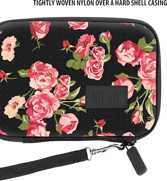 USA Gear Portable WiFi Hotspot for Travel Carrying Case - Internet Booster Case with Wrist Strap Compatible with 4G LTE Wi-Fi Mobile Hotspots from Verizon Orbic, Netgear, Huawei, GlocalMe - Floral