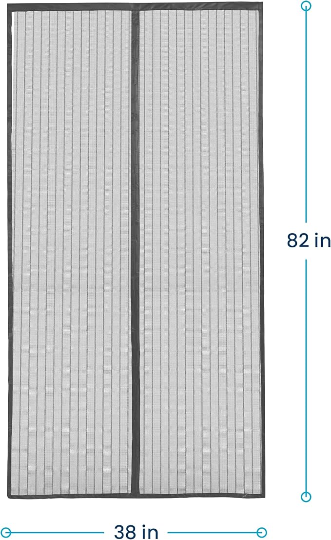 Flux Phenom Magnetic Screen Door - Bugs Out, Breeze in - 9min Install Auto-Sealing Heavy Duty Double Stitched Mesh, 52 Magnets, Hands Free Sliding & Patio Doors Net, Pet & Kid Friendly, 38 x 82 Inch