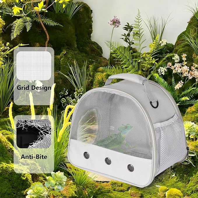 Ventilation Lizard Carrier for Bearded Dragon,Guinea Pig Carrier,Guinea Pig Carrier for 2,Reptile Travel Carrier for Lizards Sugar Glider Hedgehog Rat Parrot Birds,Airline Approved