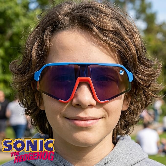 ARKAID Sonic the Hedgehog Boys Sunglasses | 100% UV Protection | Official Sega Sonic the Hedgehog Boys Sunglasses | Impact Resistant | Gift Idea | Fits Most Kids