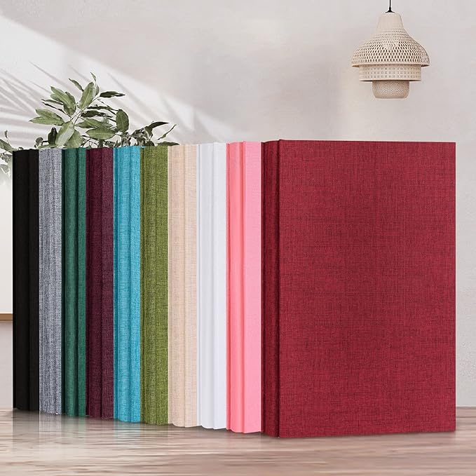 Mublalbum Small Photo Album 4x6 300 Photos Linen Cover Picture Book with Horizontal Pockets for Family Wedding Baby and Anniversary (Black)