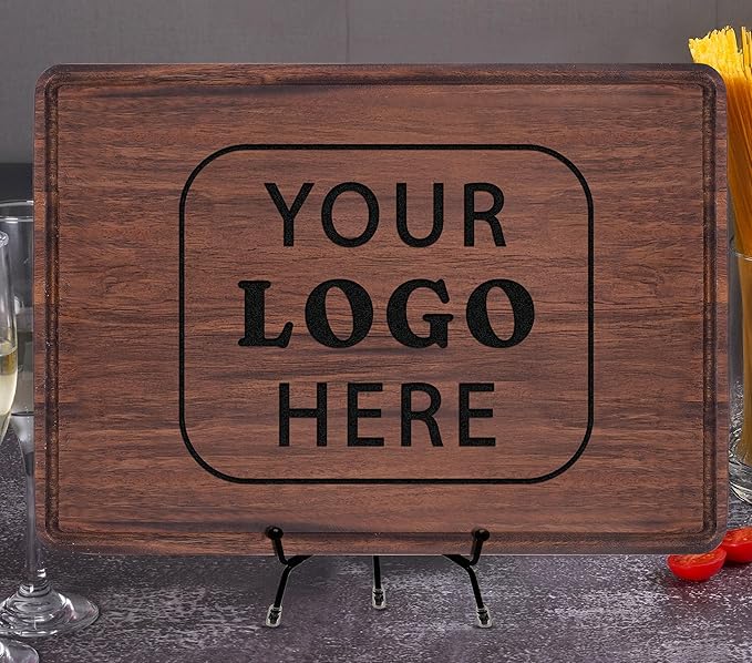 Custom Logo Personalized Cutting Board with Name, Customized Wood Engraved Christmas 2025 Board Business Logo Gift for Bulk Orders Corporate Employee Realtor Client Appreciation Wedding Housewarming