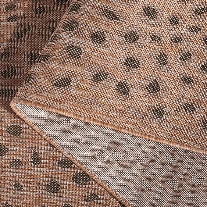 SAFAVIEH Washable Rug Outdoor Courtyard Collection - 2' x 3'7", Natural & Gold, Non-Shedding & Easy Cleaning, Ideal for Patio, Front Door, Entryway, Doormat (CY6104-39)
