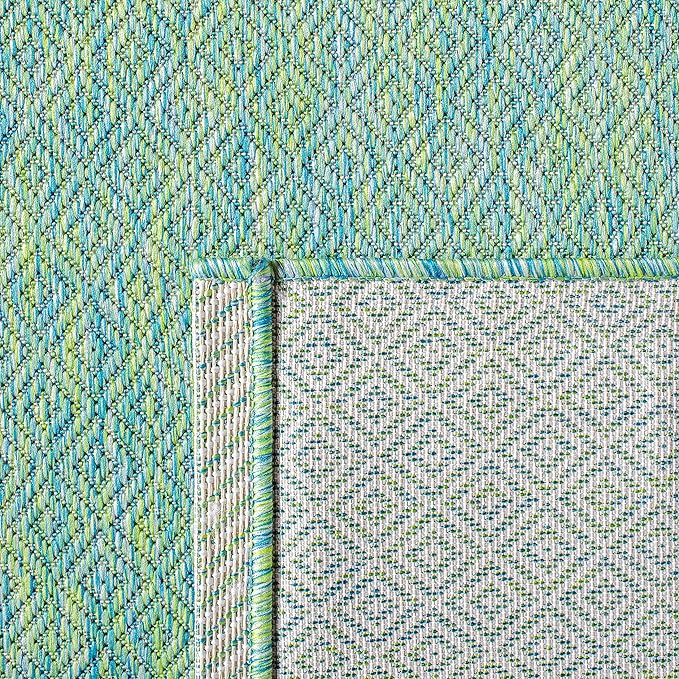 SAFAVIEH Courtyard Collection 5'3' x 7'7' Green/Blue CY8521 Indoor/ Outdoor Patio Backyard Mudroom Area Rug