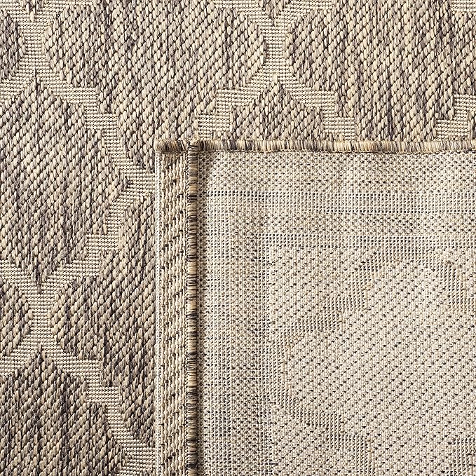 SAFAVIEH Washable Rug Outdoor Courtyard Collection - 2'3" x 18' Runner, Brown & Bone, Non-Shedding & Easy Cleaning, Ideal for Patio, Entryway, Mudroom, Hallway, Kitchen (CY6918-242)