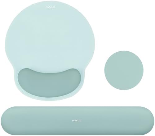 MOSISO Wrist Rest Support for Mouse Pad&Keyboard Set, Aquamarine