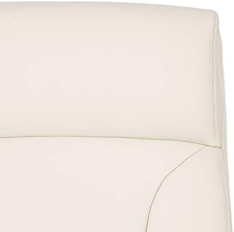Amazon Basics Executive Desk Chair with Easy Assembly, Adjustable Height, 275lb Capacity, Oversized Cushion, 29.13"D x 25.2"W x 43.11"H, Ivory Bonded Leather