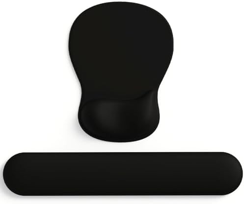 ErgoComfort Gel Wrist Rest Mouse Pad-Ergonomic Office Mousepad with Wrist Support-Non-Slip, Design Desk Accessories Mat for Home&Game Decor (09Black Set)