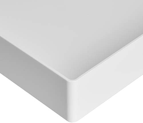 Amazon Basics Rectangular Plastic Desk Organizer, Letter Size Tray for Documents, 13 x 9.7 x 2.2 inches, White, 2-Pack