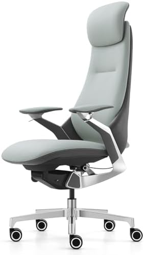 Genuine Leather Executive Office Chair，Top-Grain Cowhide, Ergonomic Design