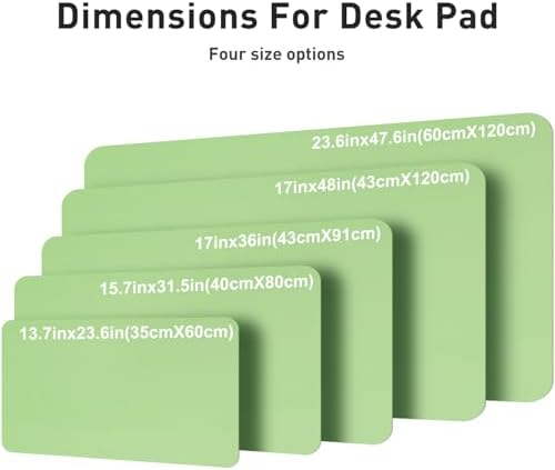 Aothia Faux Leather Desk Mat – Large Mouse Pad, Non-Slip PU Leather Blotter, Waterproof Writing Surface for Office and Home (Foam Green, 47.2" x 23.6")