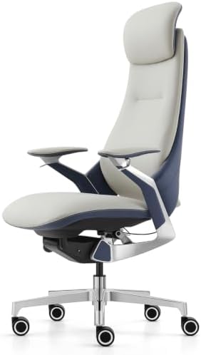 Genuine Leather Executive Office Chair，Top-Grain Cowhide, Ergonomic Design