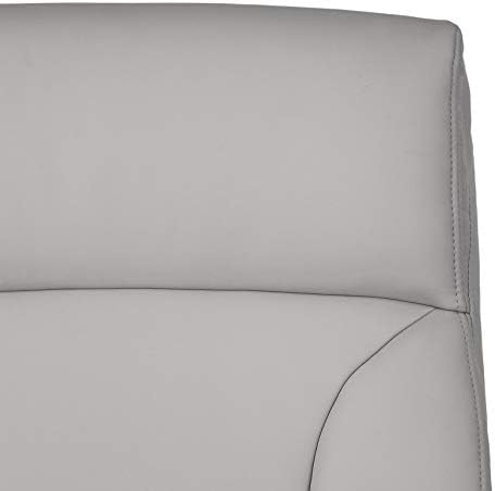 Amazon Basics Executive Desk Chair with Easy Assembly, Adjustable Height, 275lb Capacity, Wide Oversized Cushion, 29.13"D x 25.2"W x 43.11"H, Grey Bonded Leather