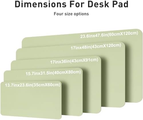 Aothia Faux Leather Desk Mat – Large Mouse Pad, Non-Slip PU Leather Blotter, Waterproof Writing Surface for Office and Home (Grass Green, 47.2" x 23.6")