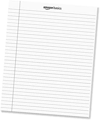 Amazon Basics Legal/Wide Ruled 8-1/2 by 11-3/4 Legal Pad, White, 600 Count (12 Pack of 50 Sheets)