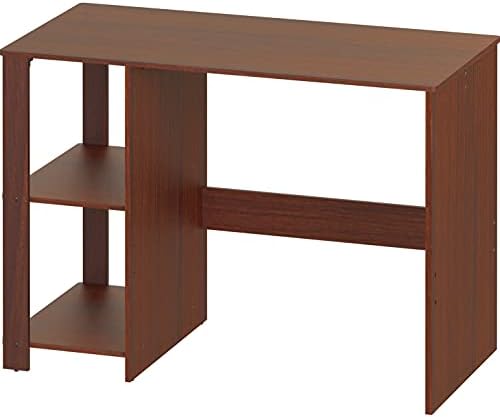 SHW 38-Inch Home Office Computer Desk with Shelves, Cherry