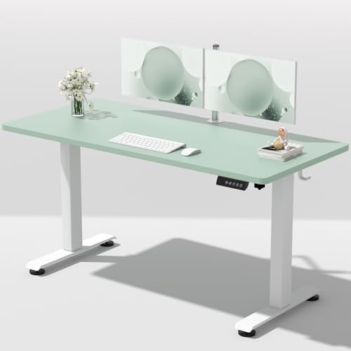 Veken 55 Inch Large Electric Standing Desk, Gaming Table, Green