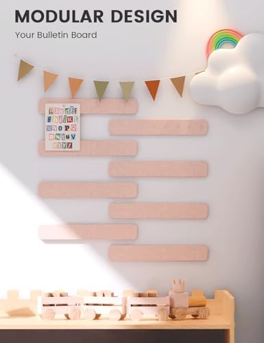 Fluxynara 13" x 2" Felt Wall Panels, Pink