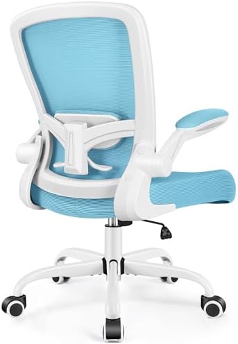 FelixKing Office Chair, Ergonomic Desk Chair Breathable Mesh Chairs Adjustable High Back Lumbar Support Flip-up Armrests, Executive Rolling Swivel Comfy Computer Chairs Home Office Blue