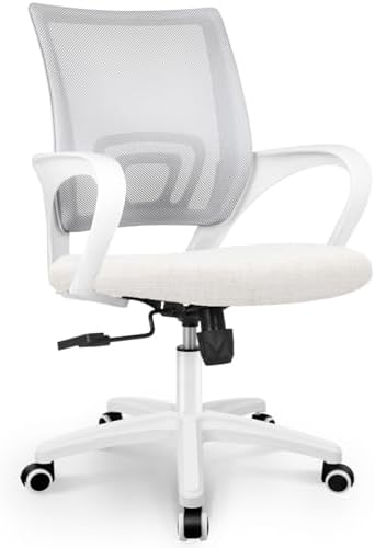 NEO CHAIR Office Computer Chair Ergonomic Mid-Back Mesh Desk Chair, Ivory