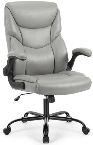 Sweetcrispy Office Desk Chair, Heavy Duty Computer Chair, PU Leather