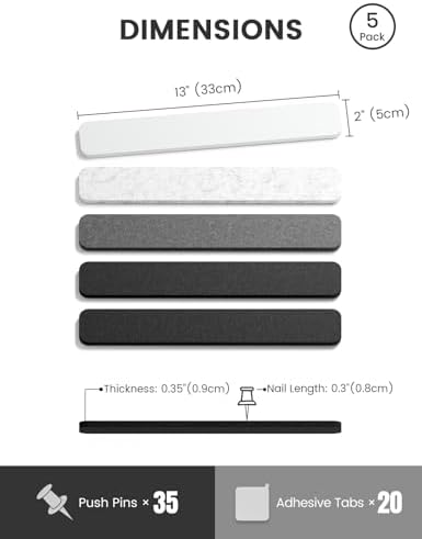 Fluxynara 13" x 2" Felt Wall Panels, Concrete Echo