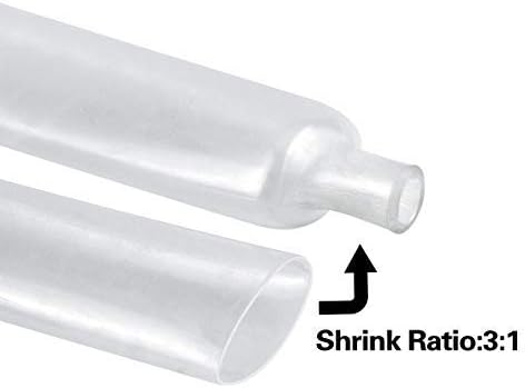 XHF UL Listed 2 inch 3:1 Waterproof Clear Heat Shrink Tubing Marine Grade Wire Cable Adhesive Lined Tube Insulation Seal Against Moisture Corrosion and Air Leakage, 4 Ft