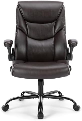 Sweetcrispy Computer Desk Chair, Lumbar Support Video Game Chair PU Leather