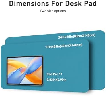 Aothia Faux Leather Desk Mat - Non-Slip PU Leather Desk Blotter, Waterproof Writing Surface, Large Desk Pad for Office & Home (Turquoise, 55" x 24")