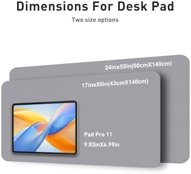 Aothia Faux Leather Desk Mat - Non-Slip PU Leather Desk Blotter, Waterproof Writing Surface, Large Desk Pad for Office & Home (Light Grey, 55" x 17")