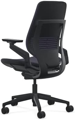 Steelcase Gesture Office Chair - Cogent: Connect Aubergine Fabric, Low Seat Height, Shell Back, Black on Black Frame, Lumbar Support, and Hard Floor Casters