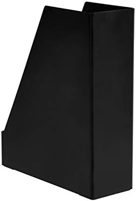 Amazon Basics Plastic Desk Organizer Magazine Rack and File Holder, Black, 4-Pack